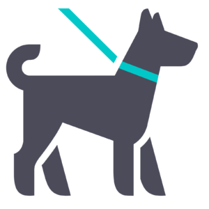 icon shows a dog on a leash